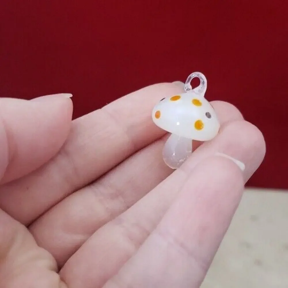 Handmade Glass Mushroom Pendant - Brand New